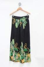 Saia feminina estampada com Meio forro e Fenda