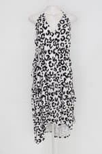 Vestido leli correia feminino branco estampado com Babado