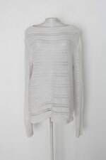 Blusa de tricot feminina branca com Transparência