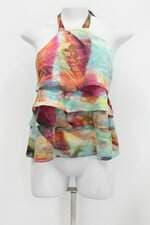 Frente Única feminina estampada com Paetê e Babado