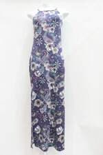 Vestido feminino estampado com Fenda