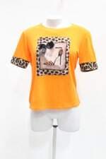 Blusa dona jo feminina estampada com Recortes e Aplique