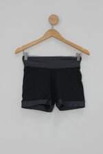 Shorts de academia feminino bicolor com Recortes e Cós com elástico