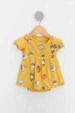 Body Infantil amarelo estampado