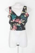 Blusa cropped feminina estampada