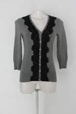 Cardigan the limited feminino cinza com Renda
