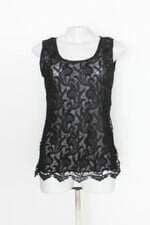 Regata w. luiz feminina preta com Renda e Transparência