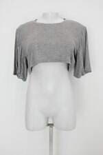 Blusa cropped feminina cinza