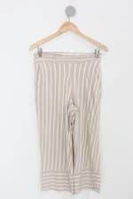 Calça de tecido luxo das marias feminina listrada