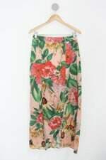 Saia equus feminina floral com Fenda