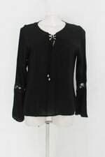 Blusa feminina preta manga longa 