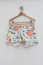 Shorts Gestante gap feminino branco floral com Cós de elástico