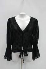 Blusa d lart feminina preta com Transparência