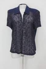 Blusa jar mod feminina azul com Renda e Ombreira
