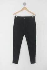 Calça de sarja manual jeans feminino preto