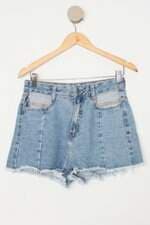 Shorts renner feminino azul com Recortes