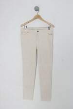 Calça de sarja feminina off-white