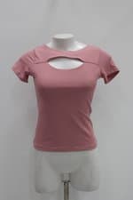 Blusa ribbon feminino rosa com Recortes