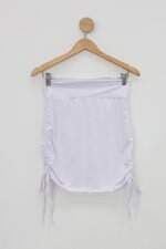 Minissaia feminina branca com Franzido