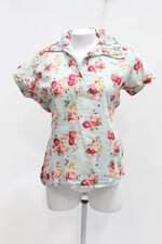 Blusa revest feminina azul floral 