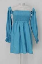 Vestido amaro feminino azul com Recortes