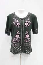 Blusa feminina estampada verde