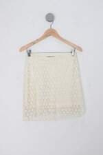 Saia de renda sixties feminina off-white com Forro