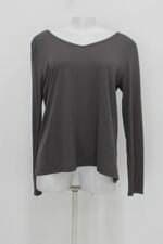 Blusa manga longa feminina cinza