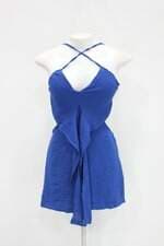 Macaquinho feminino azul com Recortes