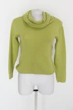 Blusa tricot feminina verde com Recortes