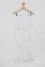 Saia fruto feminina branca com Transparência e Fenda