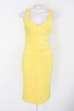 Vestido anne fernandes feminino amarelo com Recortes