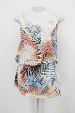Vestido feminino estampado com Meio forro e Recortes