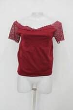 Blusa feminina vermelho com Renda e Recortes