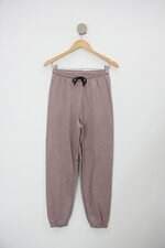 Calça de tecido feminina rosa com Cós com elástico