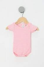 Body Infantil rosa listrado 