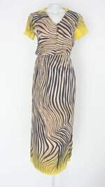 Vestido p.a concept feminino estampado com Fenda e Franzido