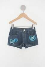 Shorts Infantil gymboree azul com bordado 