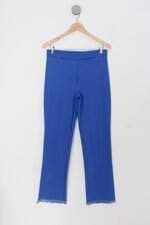 Calça de tecido feminina azul