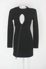 Vestido john john feminino preto com Recortes e Ombreira