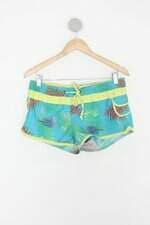Shorts feminino azul estampado