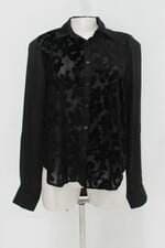 Camisa french b. feminina preta com Flocado