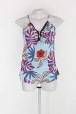 Regata feminina azul estampado 