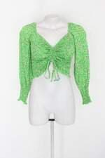 Blusa feminina verde estampada