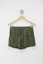 Shorts feminino verde e Cós com elástico