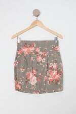 Saia feminina estampada com Pregas