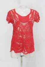 Blusa renda feminina coral