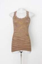 Regata casual feminina estampada com Renda