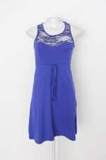 Vestido luz & sombra feminino azul com Renda