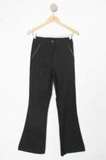 Calça Social trimix feminina preta com Aplique